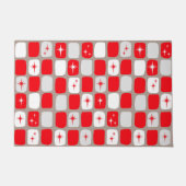 Retro rote Sternexplosion-Tür-Matte Fußmatte (Vorderseite)