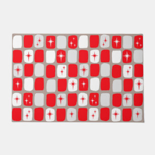 Retro rote Sternexplosion-Tür-Matte Fußmatte