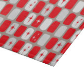 Retro Rote Sternexplosionen Glasschneidebrett Schneidebrett (Ecke)