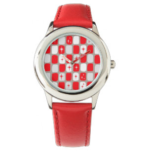 Retro Rote Sternexplosionen Kinderuhr Armbanduhr