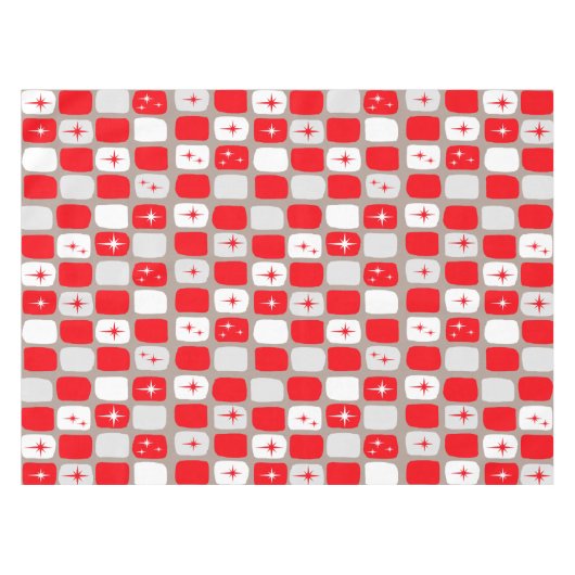 Retro Rote Sternexplosionen Tablette Tischdecke (Vorderseite (Horizontal))