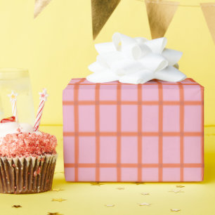 Retro-Rote Streifen auf Rosa Geschenkpapier
