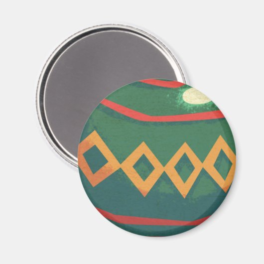 Retro Rote und grüne Weihnachtsschmuck Magnet (Vorderseite/Rückseite)