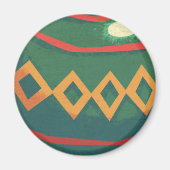 Retro Rote und grüne Weihnachtsschmuck Magnet (Vorne)