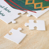 Retro Rote und grüne Weihnachtsschmuck Puzzle (Seite)