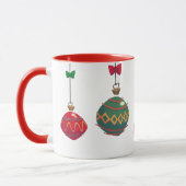 Retro Rote und grüne Weihnachtsschmuck Tasse (Links)