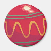 Retro rote und grüne Weihnachtsverzierungen Magnet (Vorne)