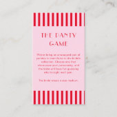 Retro Rote und rosa Streifen Das Spiel der Rutsche Begleitkarte (Vorderseite)