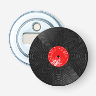 Retro-Rote Vinyl-Schallplatte - Musik & Nostalgie Flaschenöffner