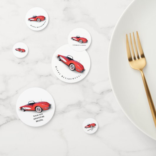 Retro-rote Wandelkorvette Konfetti (Gruppe)