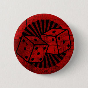 Retro rote Würfel Button
