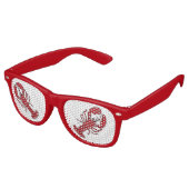Retro roter Hummer Rockabilly-Sonnenbrille rot Partybrille (Schrägansicht)
