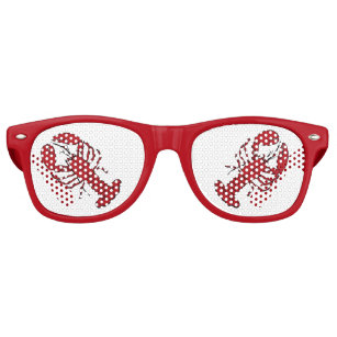 Retro roter Hummer Rockabilly-Sonnenbrille rot Partybrille