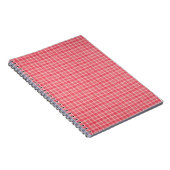 Retro roter karierter Tartan: nahtloses Muster. Notizblock (Rechte Seite)