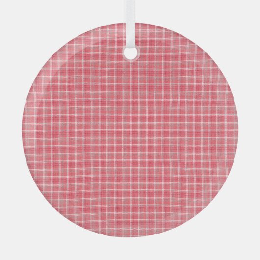 Retro roter karierter Tartan: nahtloses Muster. Ornament Aus Glas (Vorderseite)