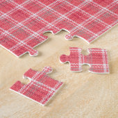 Retro roter karierter Tartan: nahtloses Muster. Puzzle (Seite)