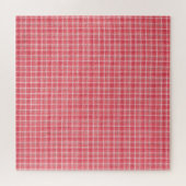 Retro roter karierter Tartan: nahtloses Muster. Puzzle (Horizontal)