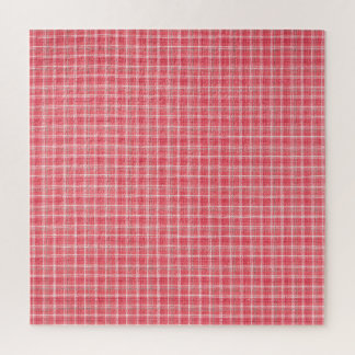 Retro roter karierter Tartan: nahtloses Muster. Puzzle