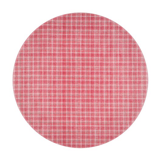 Retro roter karierter Tartan: nahtloses Muster. Schneidebrett (Vorderseite)