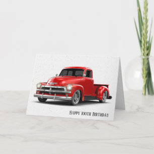 Retro-Roter-Lieferwagen 100. Geburtstagskarte Karte