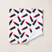 Retro, roter Lippenstift Badhandtuch Set (Waschlappen)