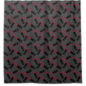 Retro, roter Lippenstift Duschvorhang (Vorderseite)