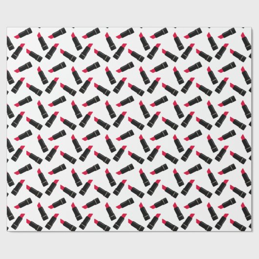 Retro, roter Lippenstift Geschenkpapier (Flach)