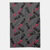 Retro, roter Lippenstift Küchentuch (Vertikal)