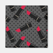 Retro, roter Lippenstift Magnet (Vorne)