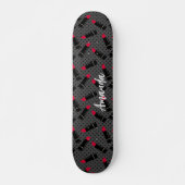 Retro, roter Lippenstift Skateboard (Vorne)