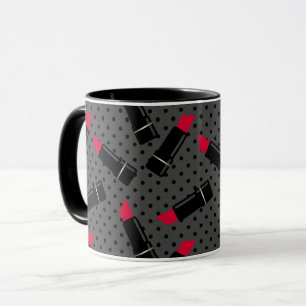 Retro, roter Lippenstift Tasse