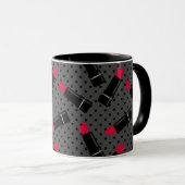 Retro, roter Lippenstift Tasse (VorderseiteRechts)