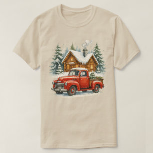 Retro-Roter-Pickup-Truck-Weihnachten - Vintage-Win T-Shirt