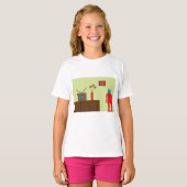 Retro-Roter Roboter Mittelalterliche Moderne Minim T-Shirt (Vorne ganz)
