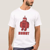 Retro roter Roboter T-Shirt (Vorderseite)