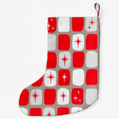 Retro roter Starburts WeihnachtsStrumpf Kleiner Weihnachtsstrumpf (Rückseite)