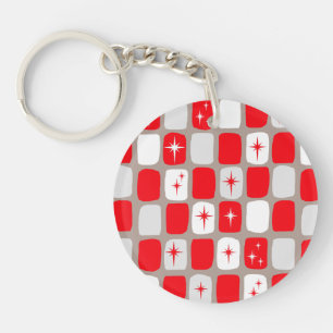 Retro roter Sternexplosion-Acryl-Schlüsselanhäng Schlüsselanhänger