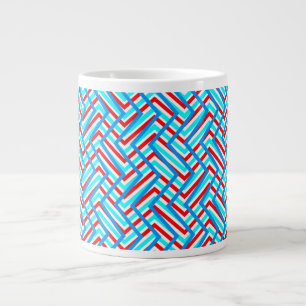 Retro roter und blauer Grafikdruck Jumbo-Tasse
