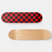 Retro roter und schwarzer SchachbrettSkateboard Skateboard (Horizontal)