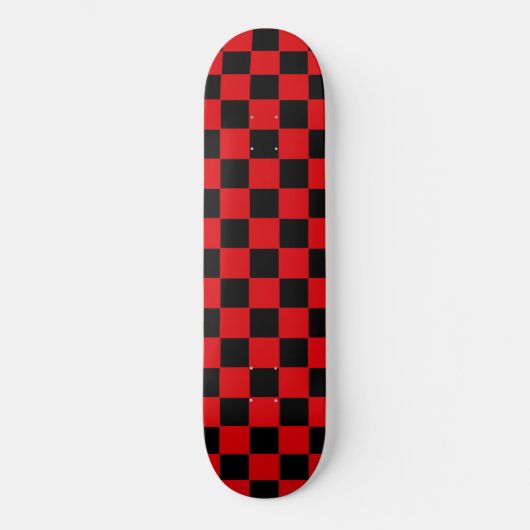 Retro roter und schwarzer SchachbrettSkateboard Skateboard (Vorderseite)