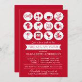 Retro roter Vorrat die Bar-Brautparty-Einladung Einladung (Vorne/Hinten)