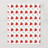 Retro rotes Erdbeer- und Blumenmuster Flyer (Hinten)