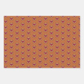 Retro Rotes Herz Gelb Orange Grün Geschenkpapier Set (Vorderseite 3)