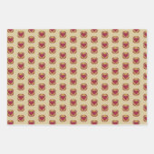 Retro Rotes Herz Gelb Orange Grün Geschenkpapier Set (Vorderseite 2)