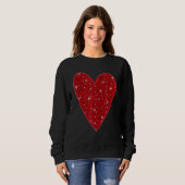 Retro Rotes Herz Valentinstag Frauen Mädchen Sweatshirt (Vorne ganz)