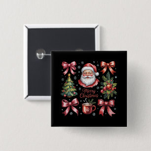 Retro-Rotes-Koketten-Weihnachten-Cute-Xmas-Feierta Button