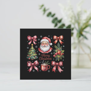 Retro-Rotes-Koketten-Weihnachten-Cute-Xmas-Feierta Feiertagskarte