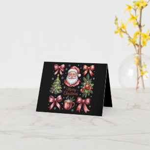 Retro-Rotes-Koketten-Weihnachten-Cute-Xmas-Feierta Karte