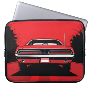 Retro rotes Muscle-Car-Heck Pop-Art-Illustration Laptopschutzhülle