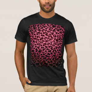 Retro rotes Muster Leopardenfell Struktur T-Shirt